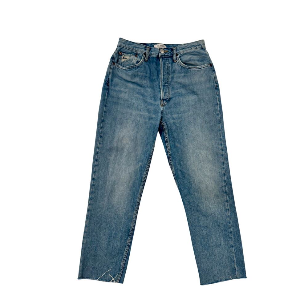 RE/DONE 70s Stove Pipe Jeans Women's 29 Straight Leg Retro Festival Boho 90s Raw - Picture 1 of 16